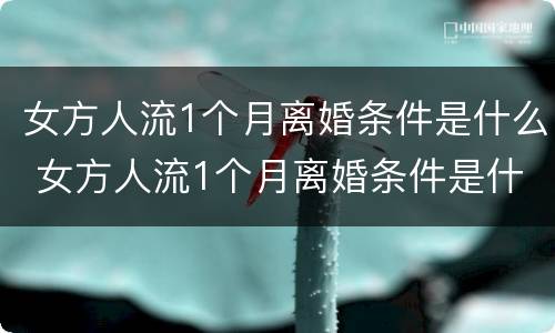 女方人流1个月离婚条件是什么 女方人流1个月离婚条件是什么意思