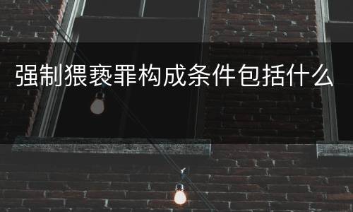 强制猥亵罪构成条件包括什么