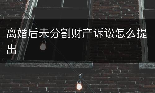 离婚后未分割财产诉讼怎么提出