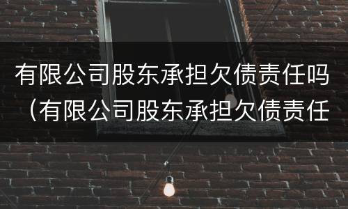 有限公司股东承担欠债责任吗（有限公司股东承担欠债责任吗合法吗）