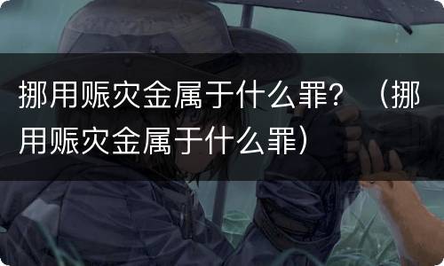 挪用赈灾金属于什么罪？（挪用赈灾金属于什么罪）
