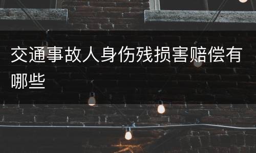 交通事故人身伤残损害赔偿有哪些
