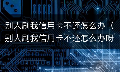 别人刷我信用卡不还怎么办（别人刷我信用卡不还怎么办呀）