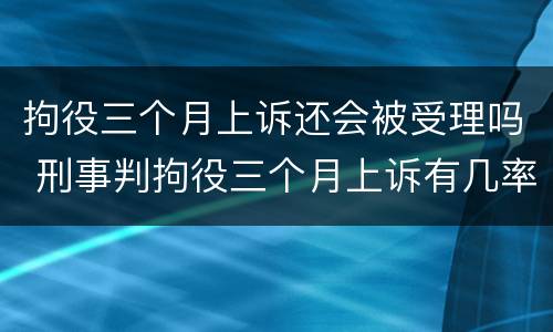 拘役三个月上诉还会被受理吗 刑事判拘役三个月上诉有几率