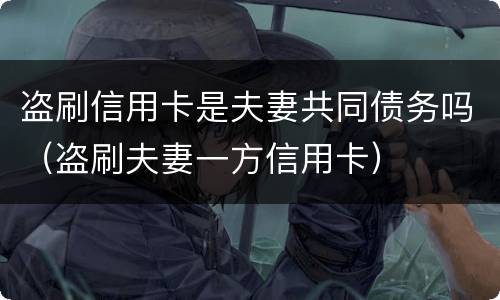 盗刷信用卡是夫妻共同债务吗（盗刷夫妻一方信用卡）
