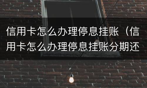 信用卡怎么办理停息挂账（信用卡怎么办理停息挂账分期还款吗）