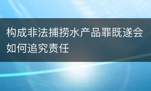 构成非法捕捞水产品罪既遂会如何追究责任