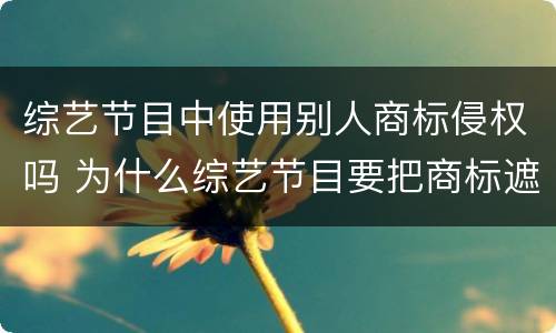 综艺节目中使用别人商标侵权吗 为什么综艺节目要把商标遮住?