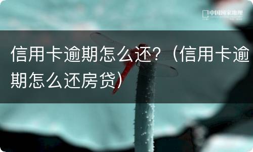 信用卡逾期怎么还?（信用卡逾期怎么还房贷）