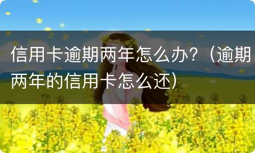 信用卡逾期两年怎么办?（逾期两年的信用卡怎么还）