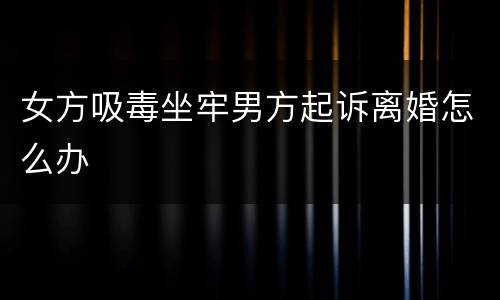 女方吸毒坐牢男方起诉离婚怎么办