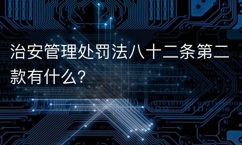 治安管理处罚法八十二条第二款有什么？