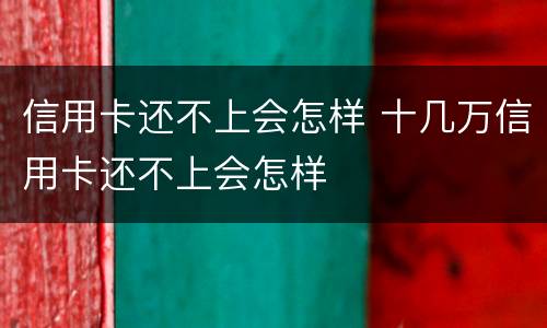 信用卡还不上会怎样 十几万信用卡还不上会怎样