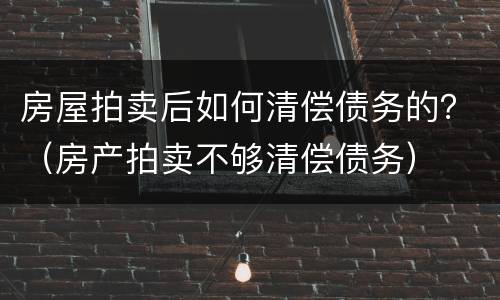 房屋拍卖后如何清偿债务的？（房产拍卖不够清偿债务）