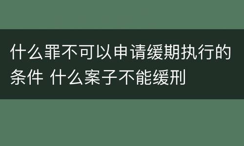 什么罪不可以申请缓期执行的条件 什么案子不能缓刑