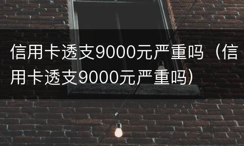 信用卡透支9000元严重吗（信用卡透支9000元严重吗）