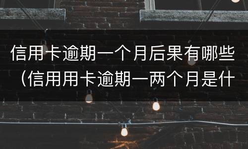 信用卡逾期一个月后果有哪些（信用用卡逾期一两个月是什么后果）