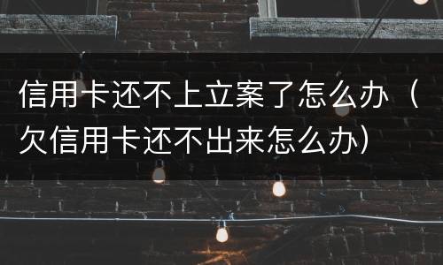 信用卡还不上立案了怎么办（欠信用卡还不出来怎么办）