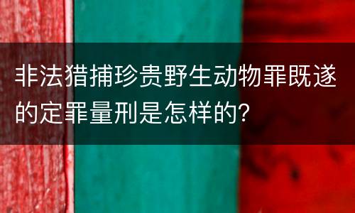 非法猎捕珍贵野生动物罪既遂的定罪量刑是怎样的？