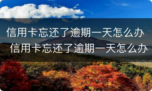 信用卡忘还了逾期一天怎么办 信用卡忘还了逾期一天怎么办理