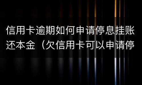 信用卡逾期如何申请停息挂账还本金（欠信用卡可以申请停息挂账吗）