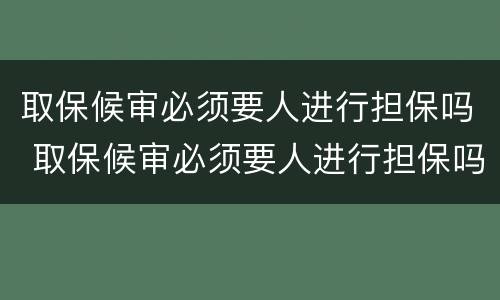 取保候审必须要人进行担保吗 取保候审必须要人进行担保吗法律规定