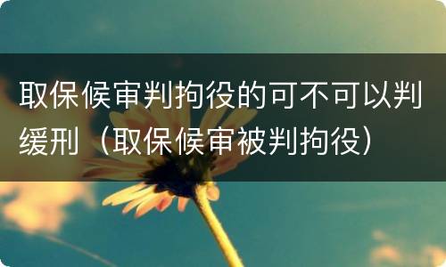 取保候审判拘役的可不可以判缓刑（取保候审被判拘役）