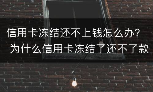 信用卡冻结还不上钱怎么办？ 为什么信用卡冻结了还不了款