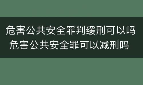 危害公共安全罪判缓刑可以吗 危害公共安全罪可以减刑吗