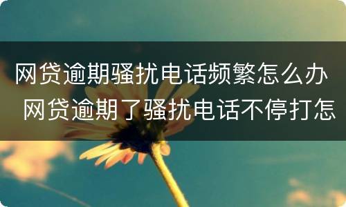 网贷逾期骚扰电话频繁怎么办 网贷逾期了骚扰电话不停打怎么办