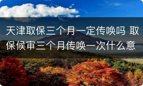 天津取保三个月一定传唤吗 取保候审三个月传唤一次什么意思
