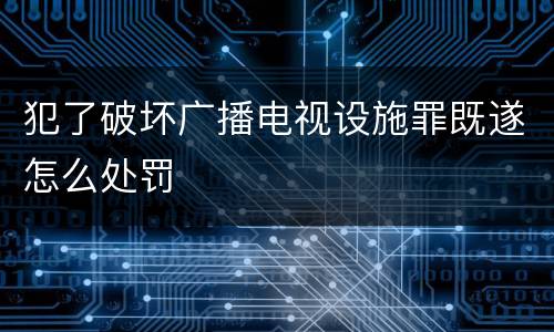 犯了破坏广播电视设施罪既遂怎么处罚