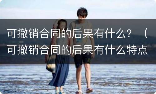 可撤销合同的后果有什么？（可撤销合同的后果有什么特点）