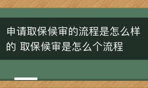 申请取保候审的流程是怎么样的 取保候审是怎么个流程