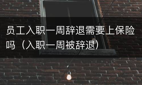 员工入职一周辞退需要上保险吗（入职一周被辞退）
