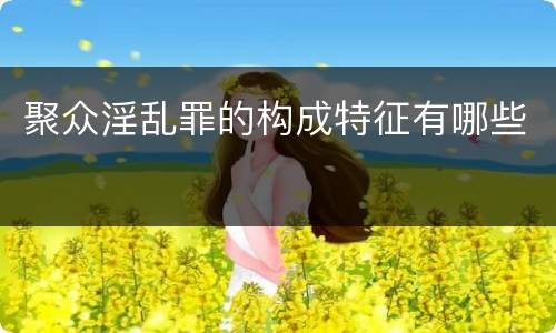 聚众淫乱罪的构成特征有哪些