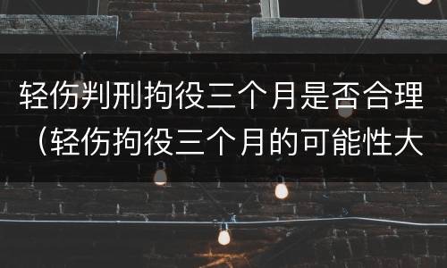 轻伤判刑拘役三个月是否合理（轻伤拘役三个月的可能性大吗）