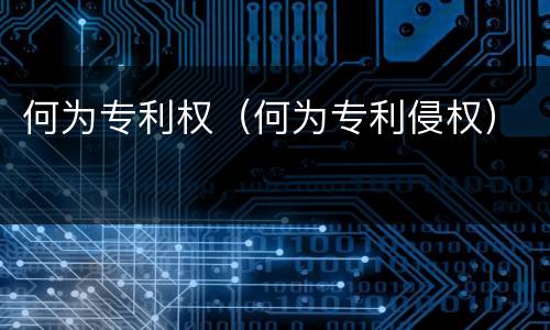 何为专利权（何为专利侵权）