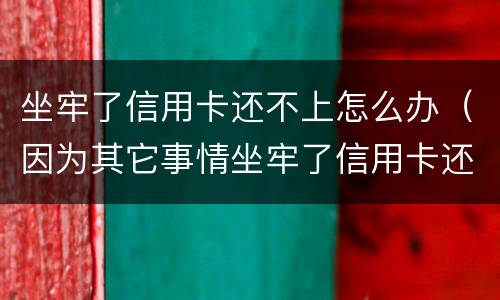 坐牢了信用卡还不上怎么办（因为其它事情坐牢了信用卡还不了怎么办）