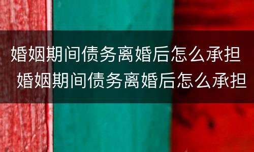 婚姻期间债务离婚后怎么承担 婚姻期间债务离婚后怎么承担法律责任