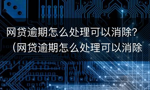 网贷逾期怎么处理可以消除？（网贷逾期怎么处理可以消除征信）