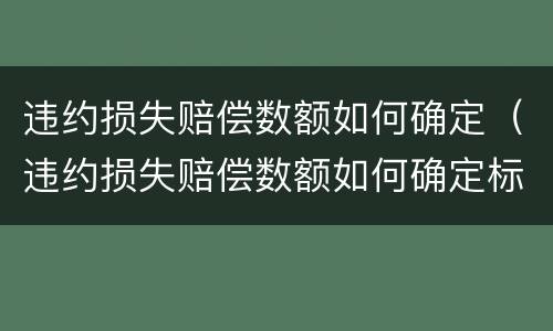 违约损失赔偿数额如何确定（违约损失赔偿数额如何确定标准）