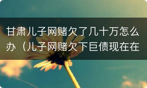 甘肃儿子网赌欠了几十万怎么办（儿子网赌欠下巨债现在在家躺尸）