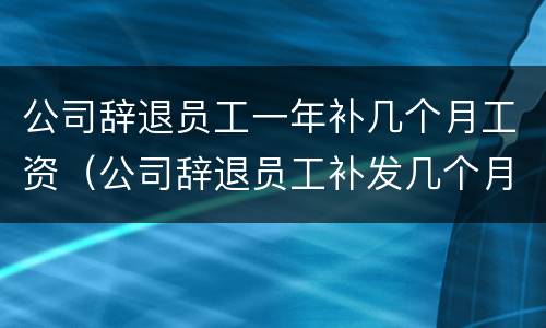 公司辞退员工一年补几个月工资（公司辞退员工补发几个月工资）