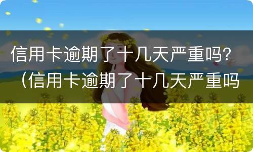 信用卡逾期了十几天严重吗？（信用卡逾期了十几天严重吗）