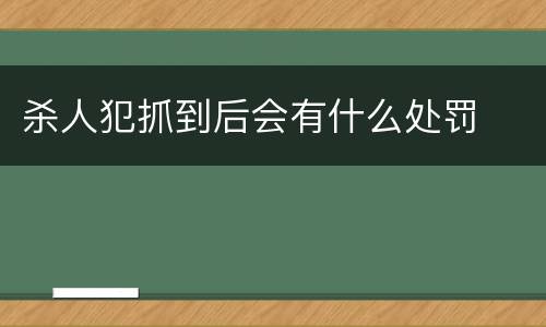 杀人犯抓到后会有什么处罚
