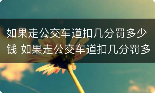 如果走公交车道扣几分罚多少钱 如果走公交车道扣几分罚多少钱一分