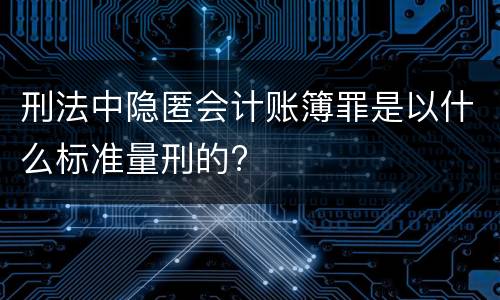 刑法中隐匿会计账簿罪是以什么标准量刑的?