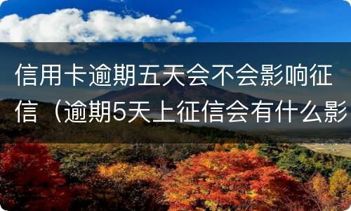 信用卡逾期五天会不会影响征信（逾期5天上征信会有什么影响）