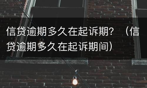 信贷逾期多久在起诉期？（信贷逾期多久在起诉期间）